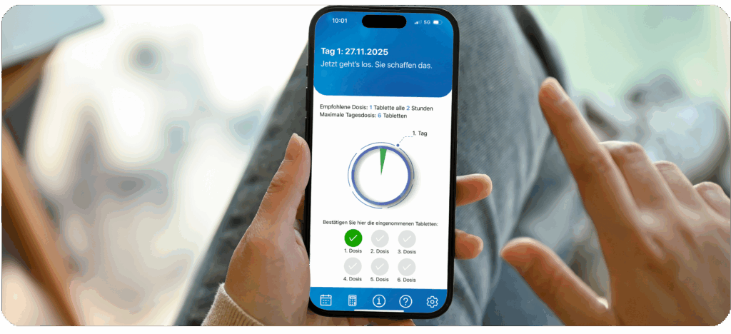 Asmoken App Erinnerung Einnahme Screen