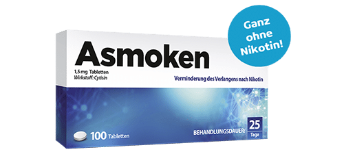 Asmoken 100 Tabletten Packung mit Störer ganz ohne Nikotin